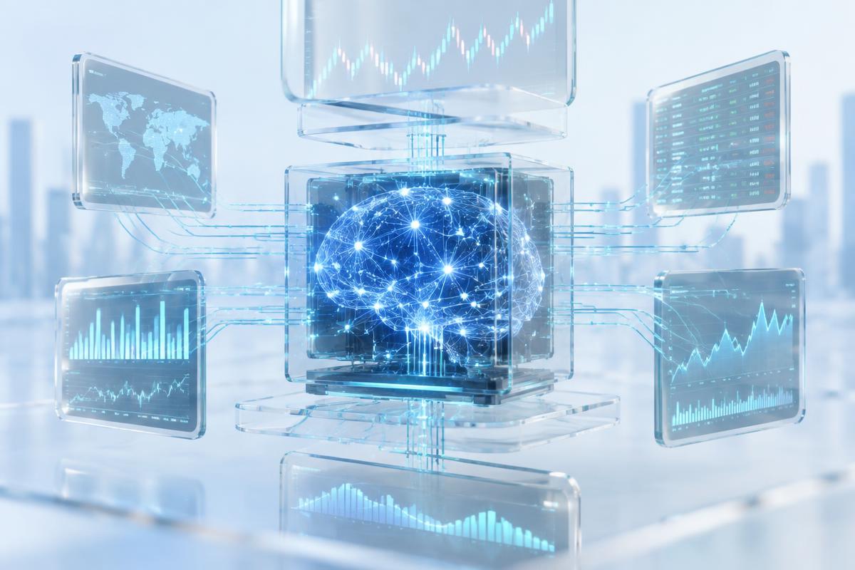 Syntex AI trading engine processing live market signals across global data streams